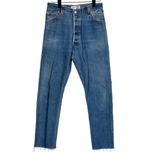 RE/DONE high rise tapered leg jeans
